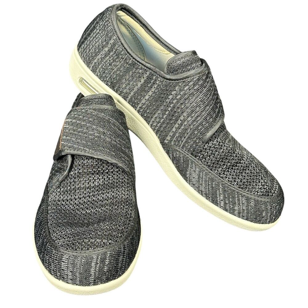 Men's Youyun Diabetic Gray Adjustable Memory Foam Shoes Size 10